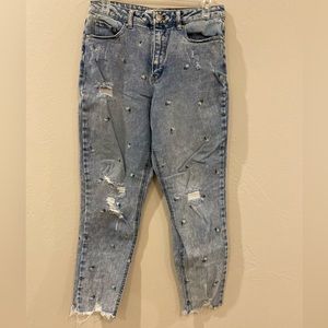 Women’s ripped embroidery jeans | Tinseltown | size 8